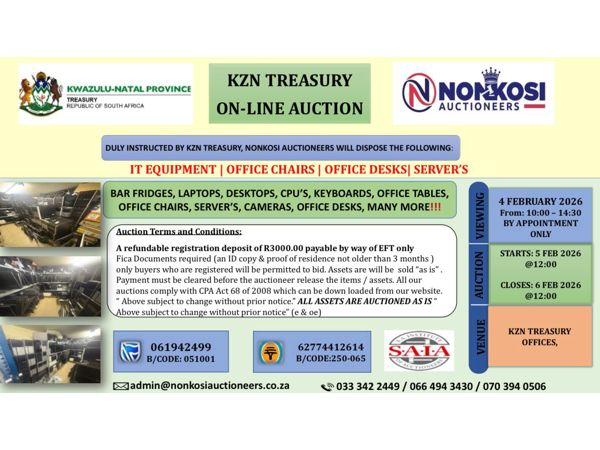 KZN TREASURY ONLINE AUCTION